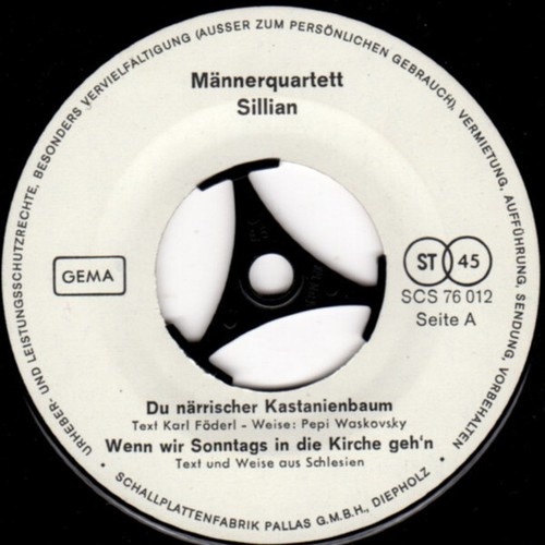 7" Männerquartett Sillian - Du Närrischer Kastanienbaum