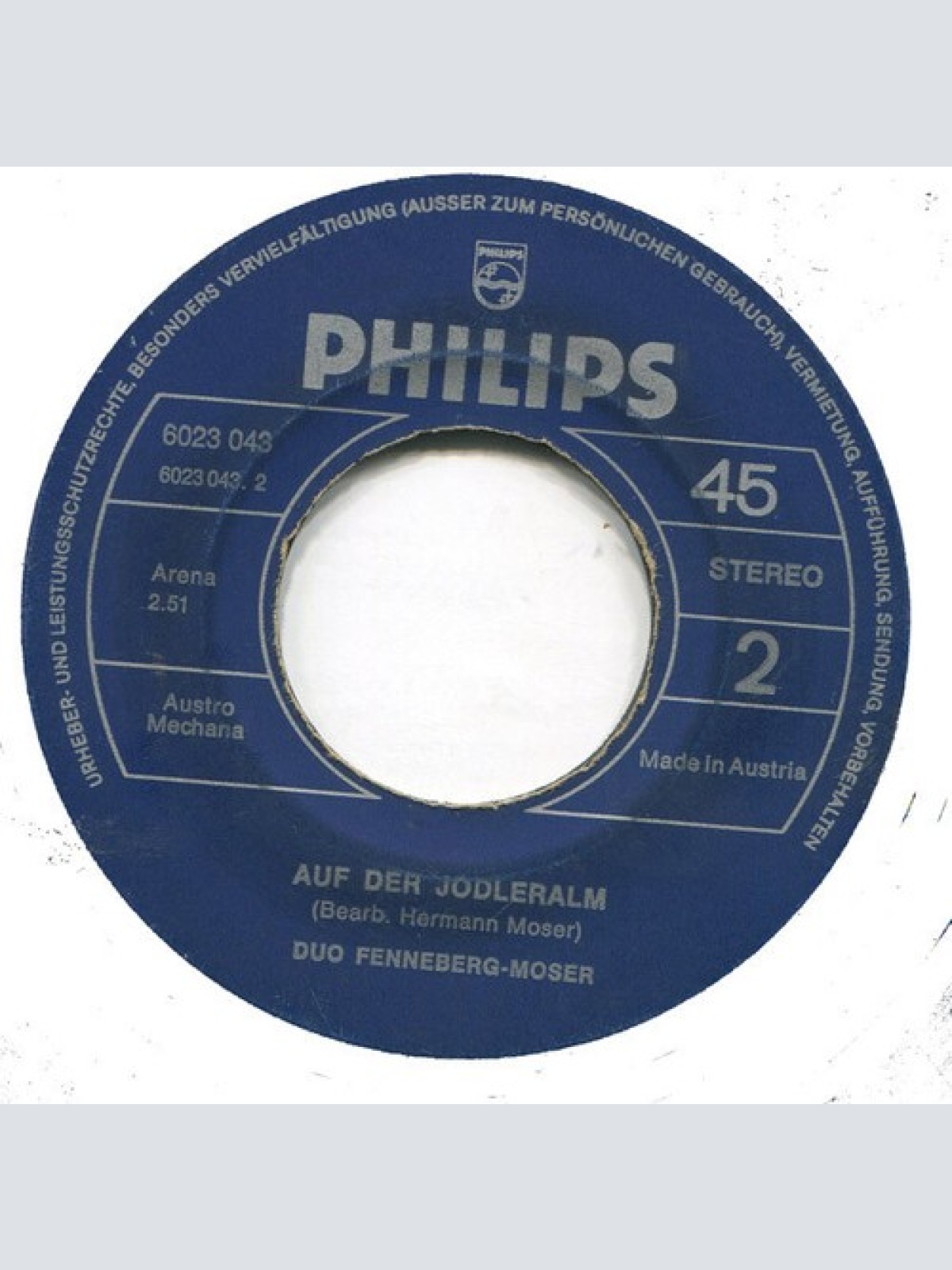 7", Single Duo Fenneberg-Moser - Alpbacher Lied