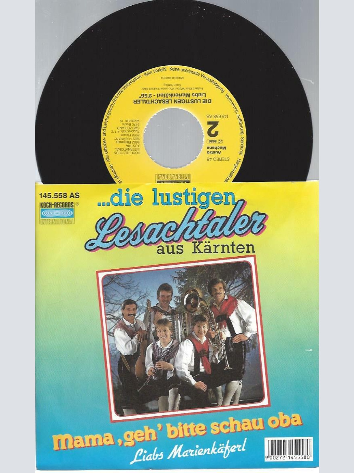 7" Die Lustigen Lesachtaler – Mama, Geh' Bitte Schau Oba