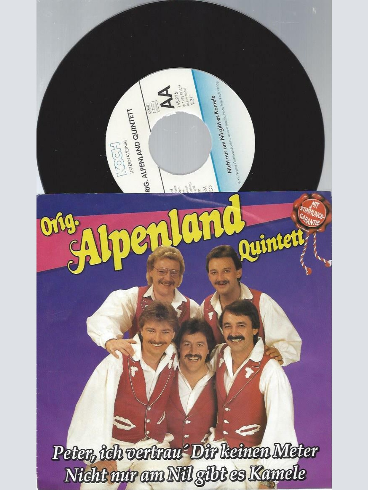 7" Orig. Alpenland Quintett – Peter, Ich Vertrau Dir Keinen Meter