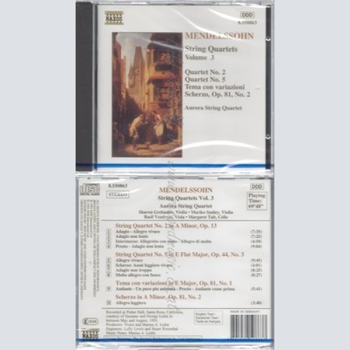 CD--NM-SEALED-AURORA QUARTETT UND FELIX MENDELSSOHN BARTHOLDY -KOMPONIST- -1994