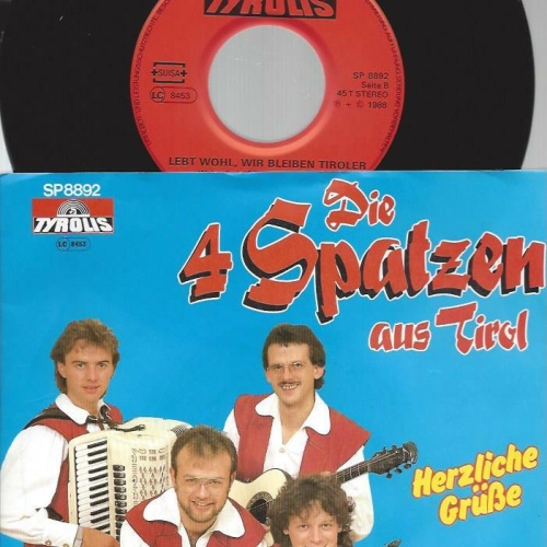7" Die 4 Spatzen Aus Tirol – Herzliche Grüße