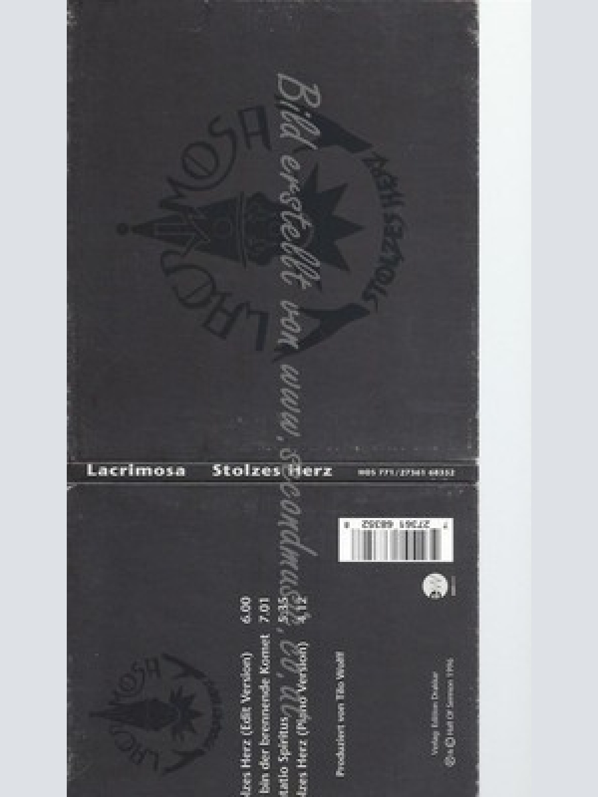 CD--LACRIMOSA--STOLZES HERZ | SINGLE