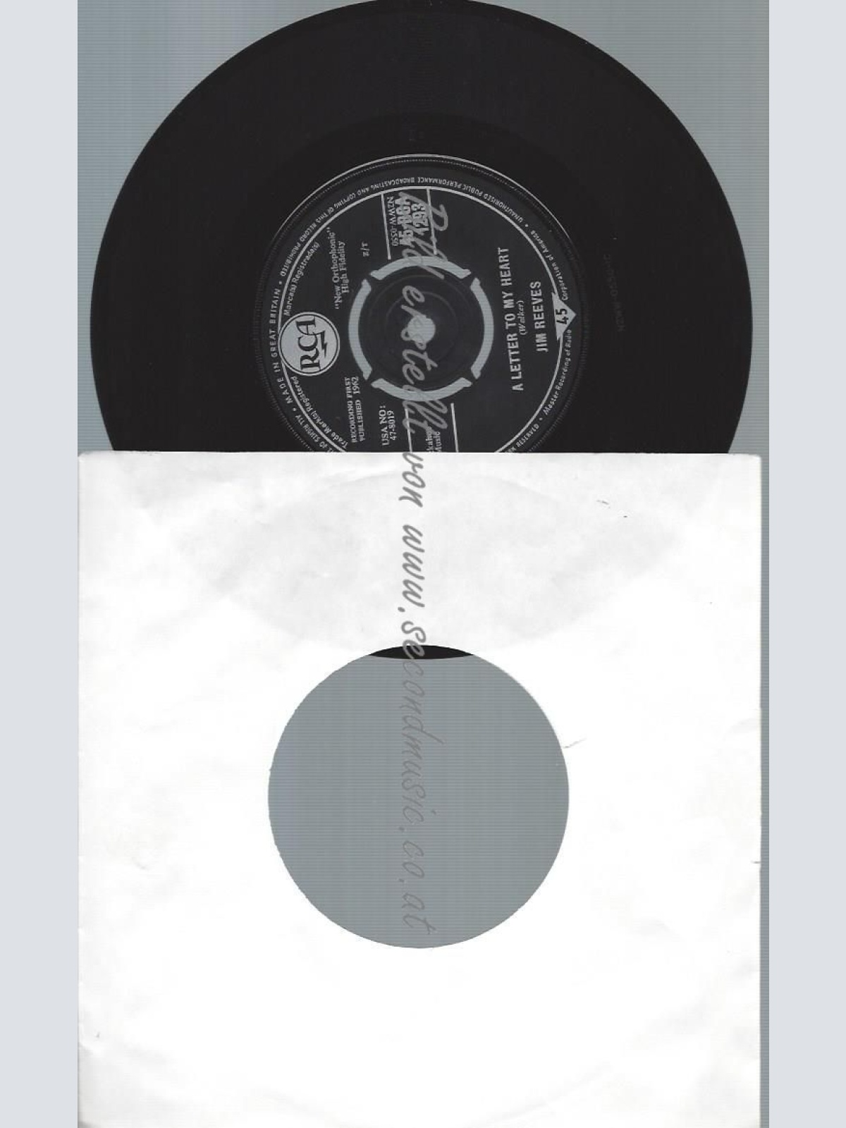 7"  Jim Reeves  Adios Amigo