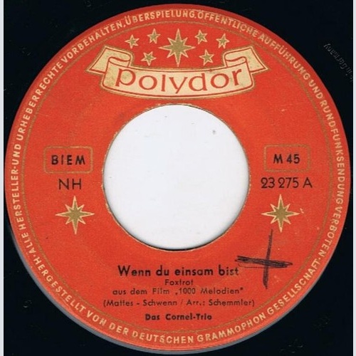 7", Single, Mono Cornel-Trio - Wenn Du Einsam Bist