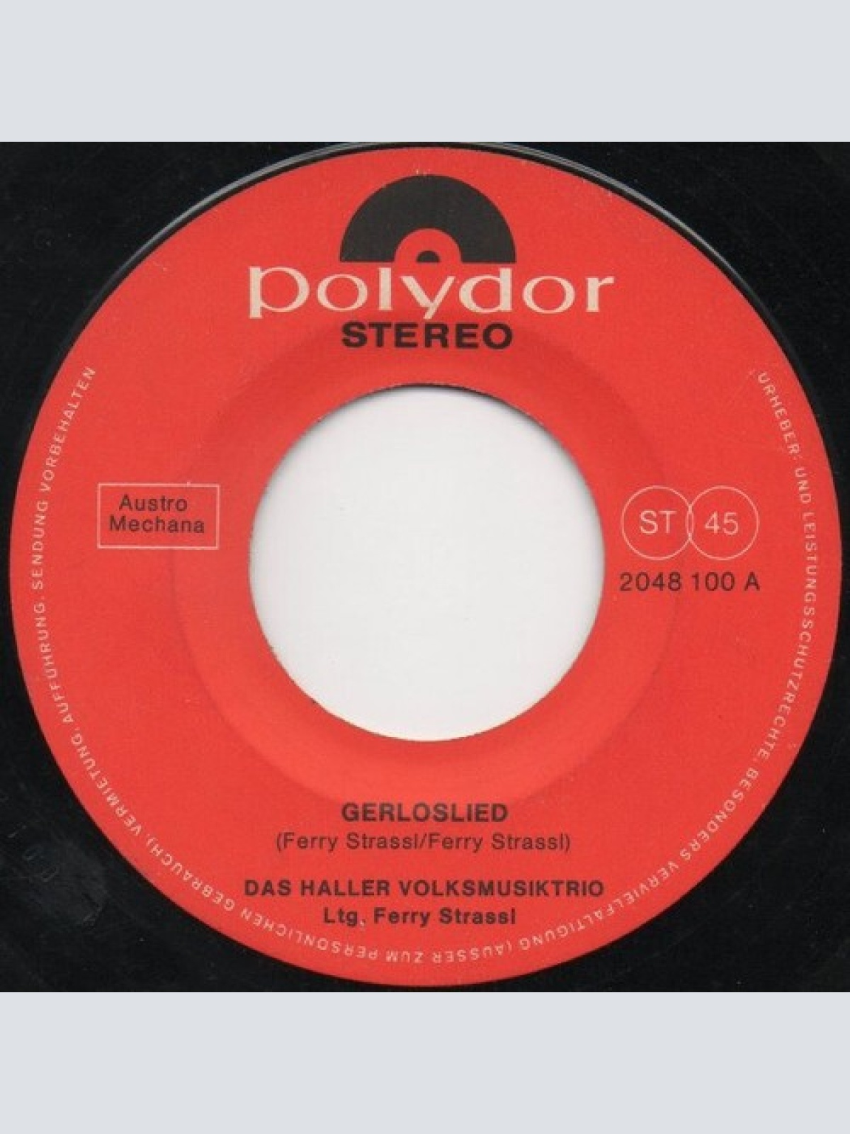 7" Das Haller Volksmusiktrio - Gerloslied