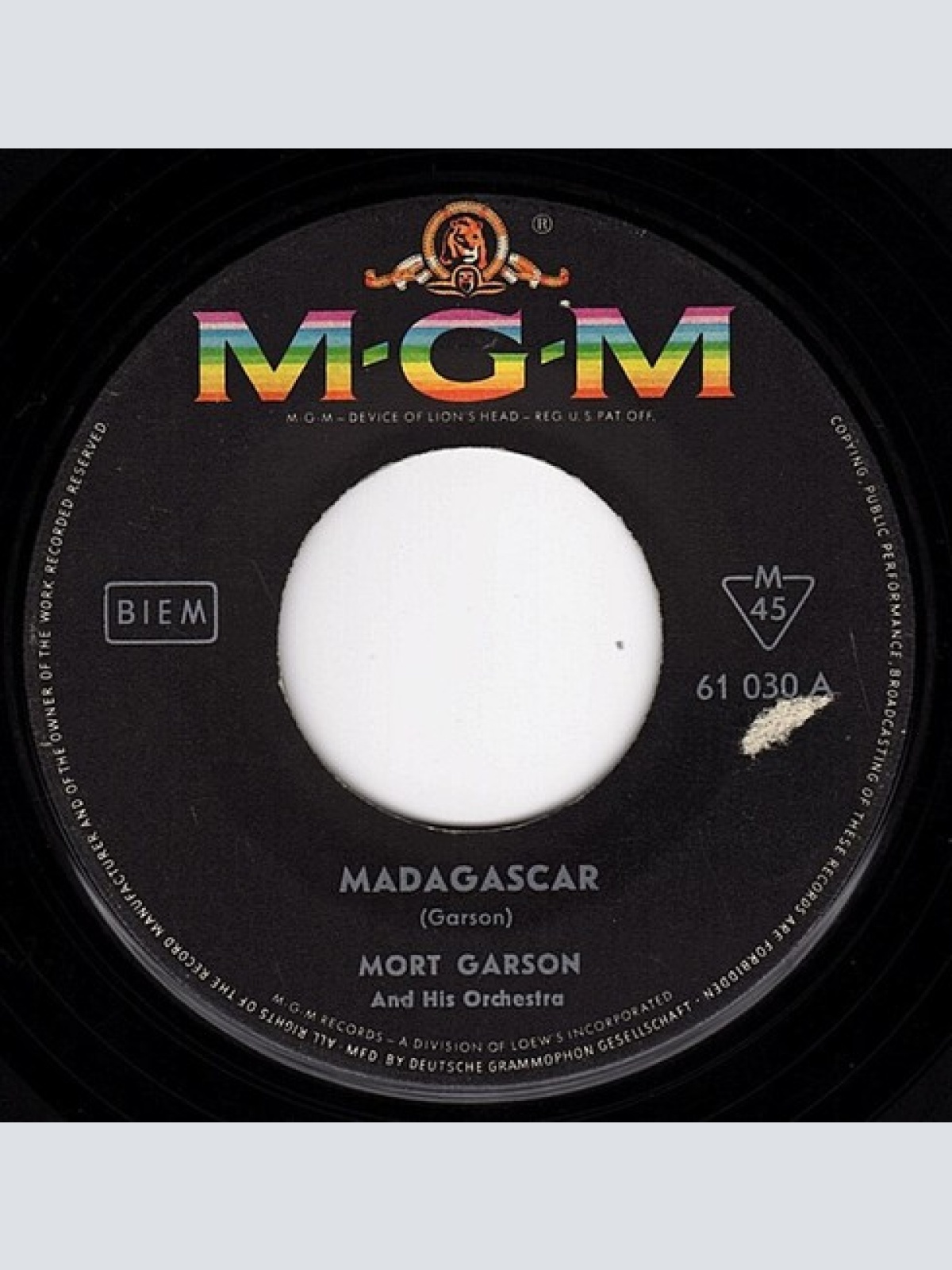 7", Single Mort Garson - Madagascar
