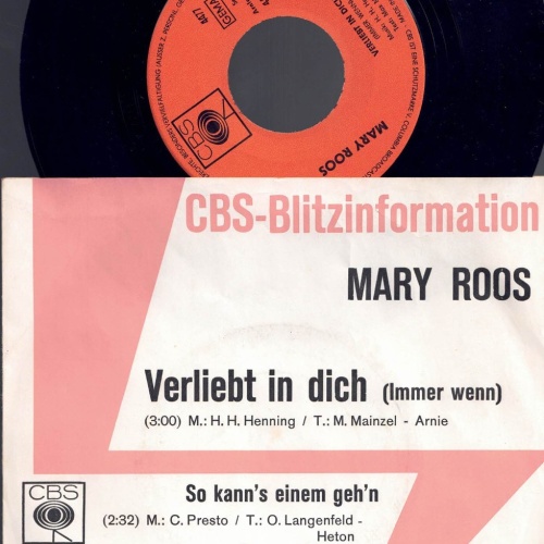 7", Mary Roos  Verliebt in dich   / Promo