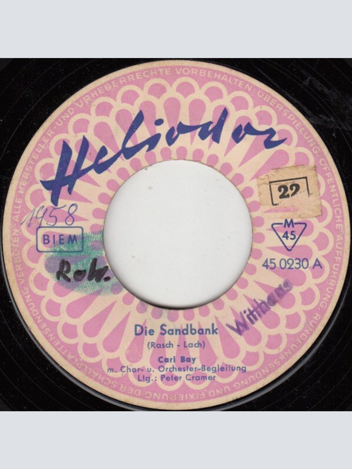 7", Single, Mono Carl Bay - Die Sandbank