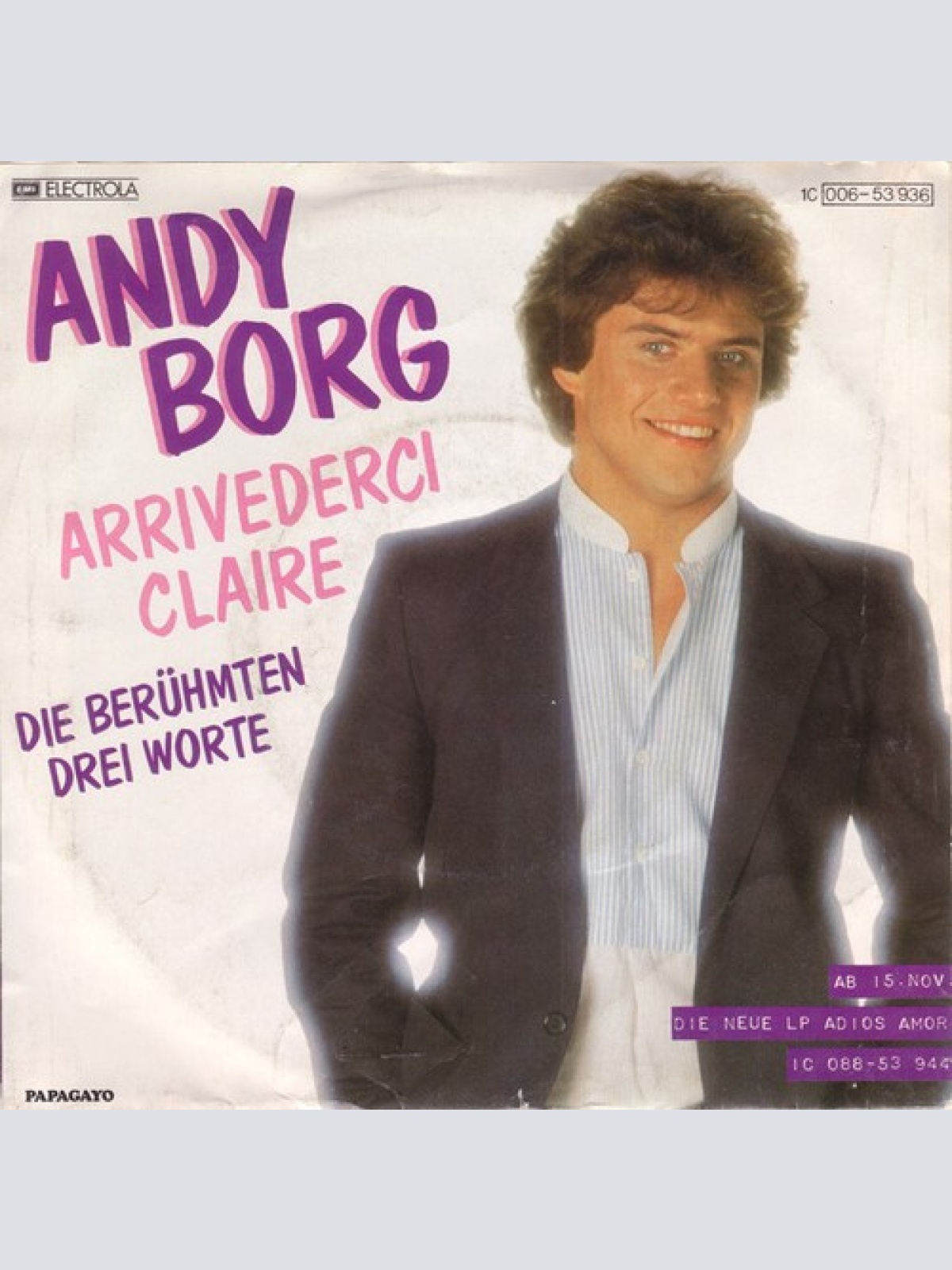 7", Single Andy Borg - Arrivederci Claire