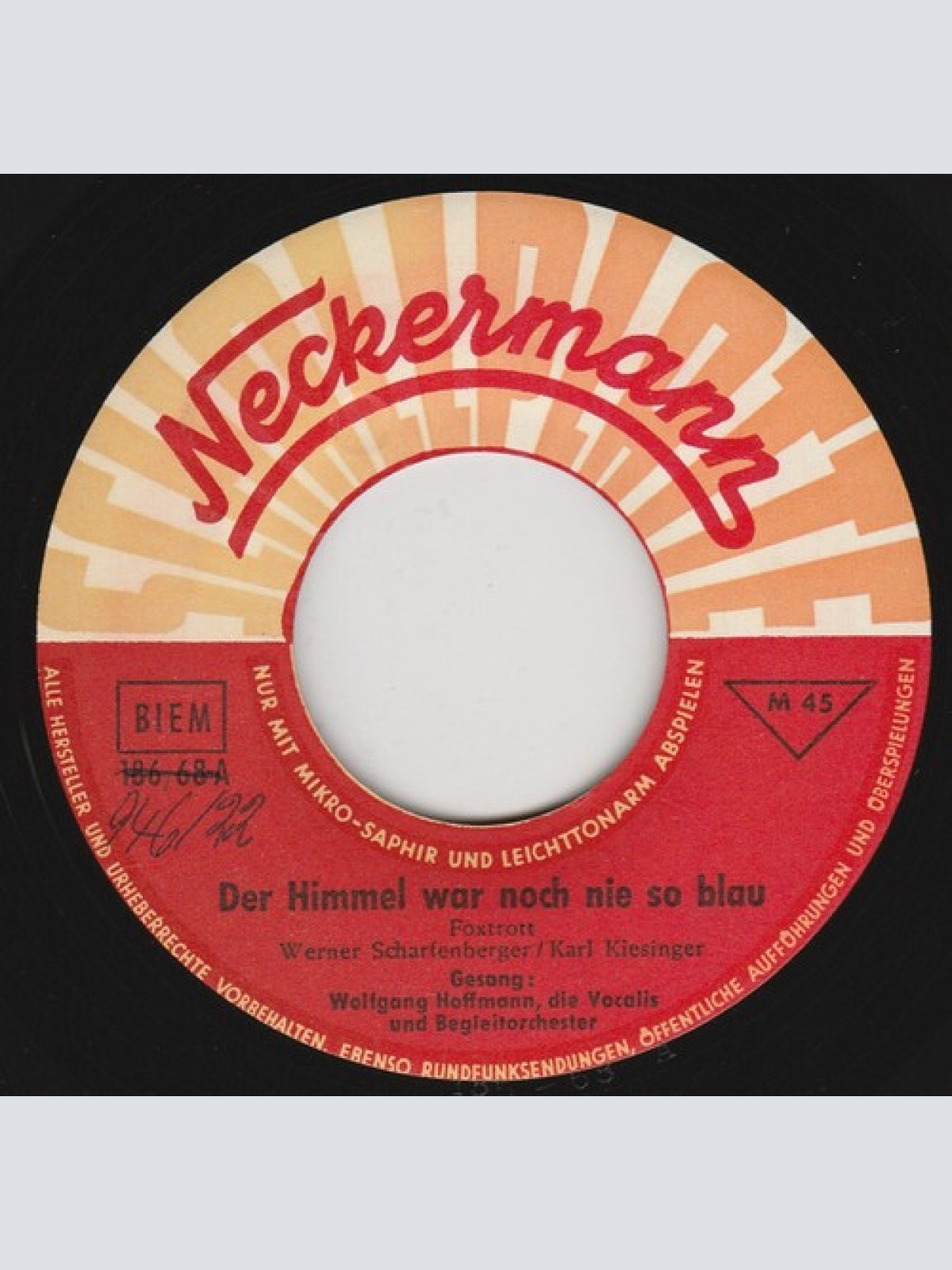 7", Single Wolfgang Hofmann (2), Die Vocalis / Waiiky Hawaiiens - Der Himmel ...