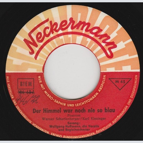 7", Single Wolfgang Hofmann (2), Die Vocalis / Waiiky Hawaiiens - Der Himmel ...