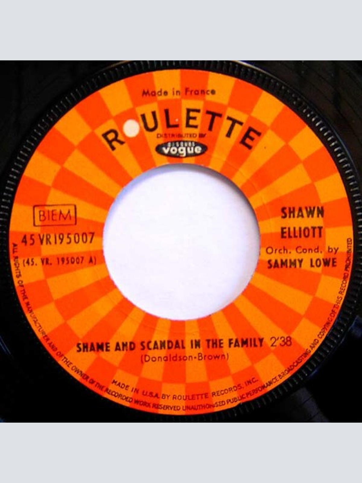7", Single Shawn Elliott - Shame And Scandal In The Family / My Girl