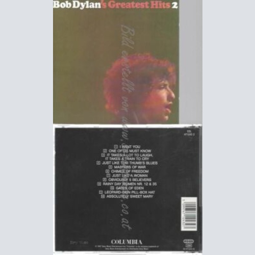 CD--BOB DYLAN | --BOB DYLAN'S GREATEST HITS VOL.2
