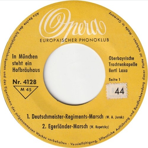 7", Mono, Club Oberbayrische Trachtenkapelle - In München Steht Ein Hofbräuhaus