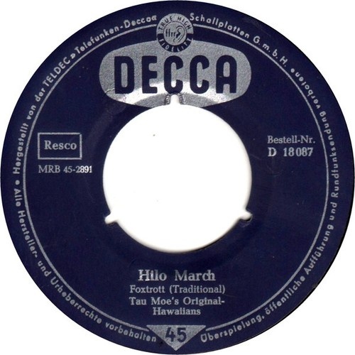 7", Single, Mono Tau Moe's Original Hawaiians - Hilo March