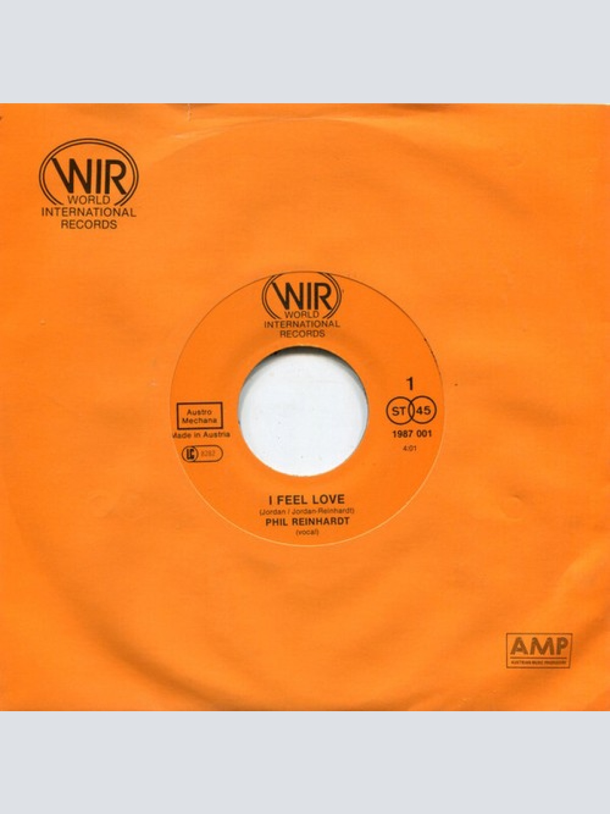 7", Single Phil Reinhardt - I Feel Love