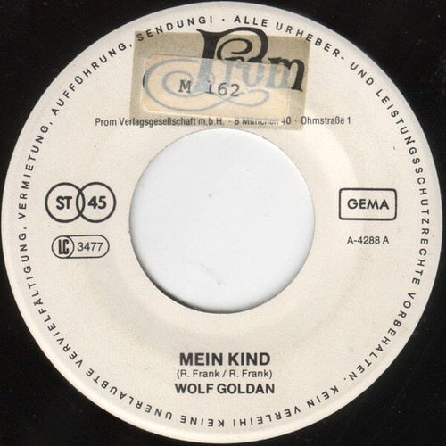 7", S/Sided, Promo Wolf Goldan - Mein Kind