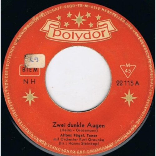 7", Single, Mono, RE Alfons Fügel - Zwei Dunkle Augen / Der Rattenfänger