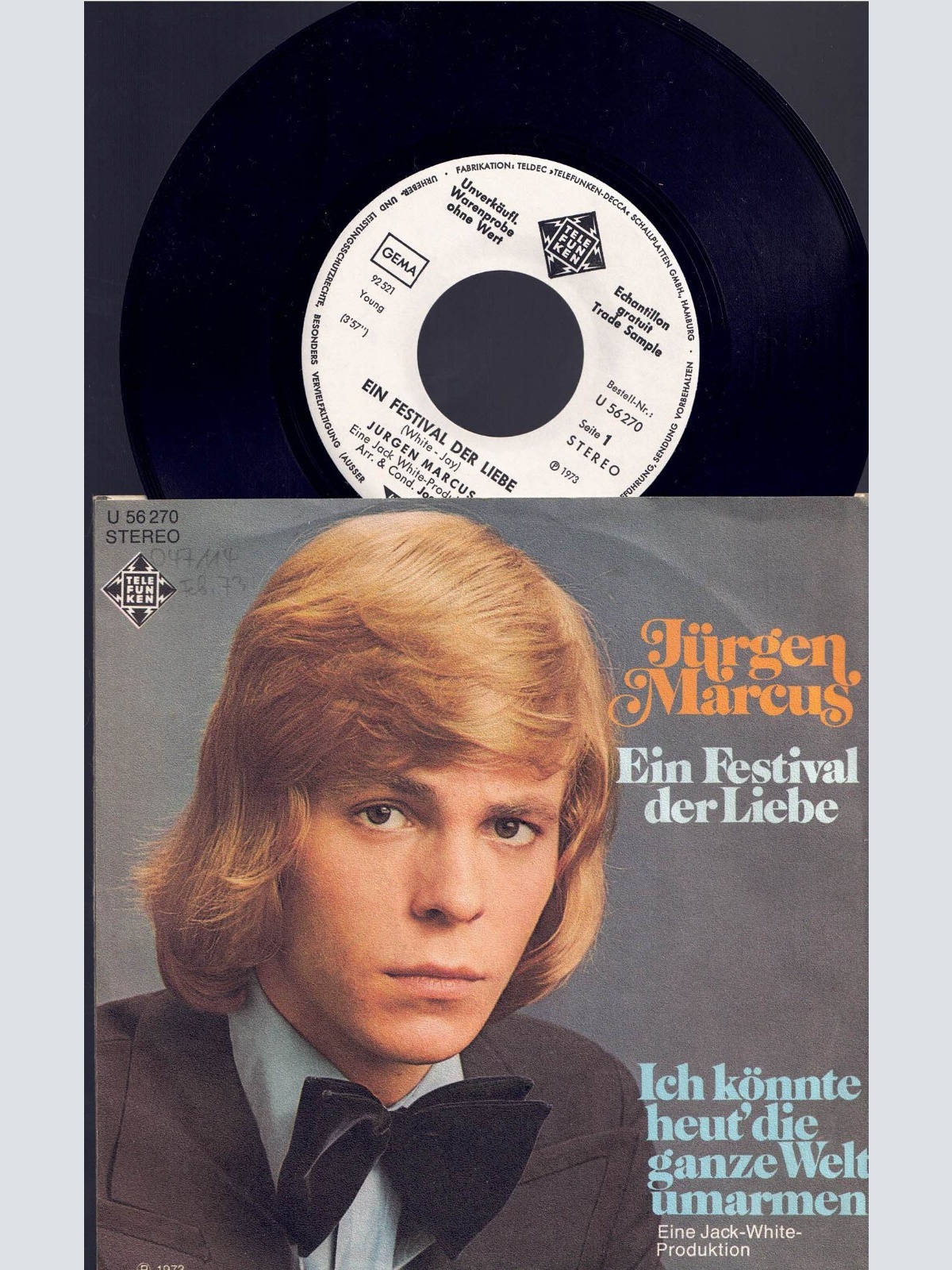 7", Jürgen Marcus   Ein Festival der Liebe   / Promo