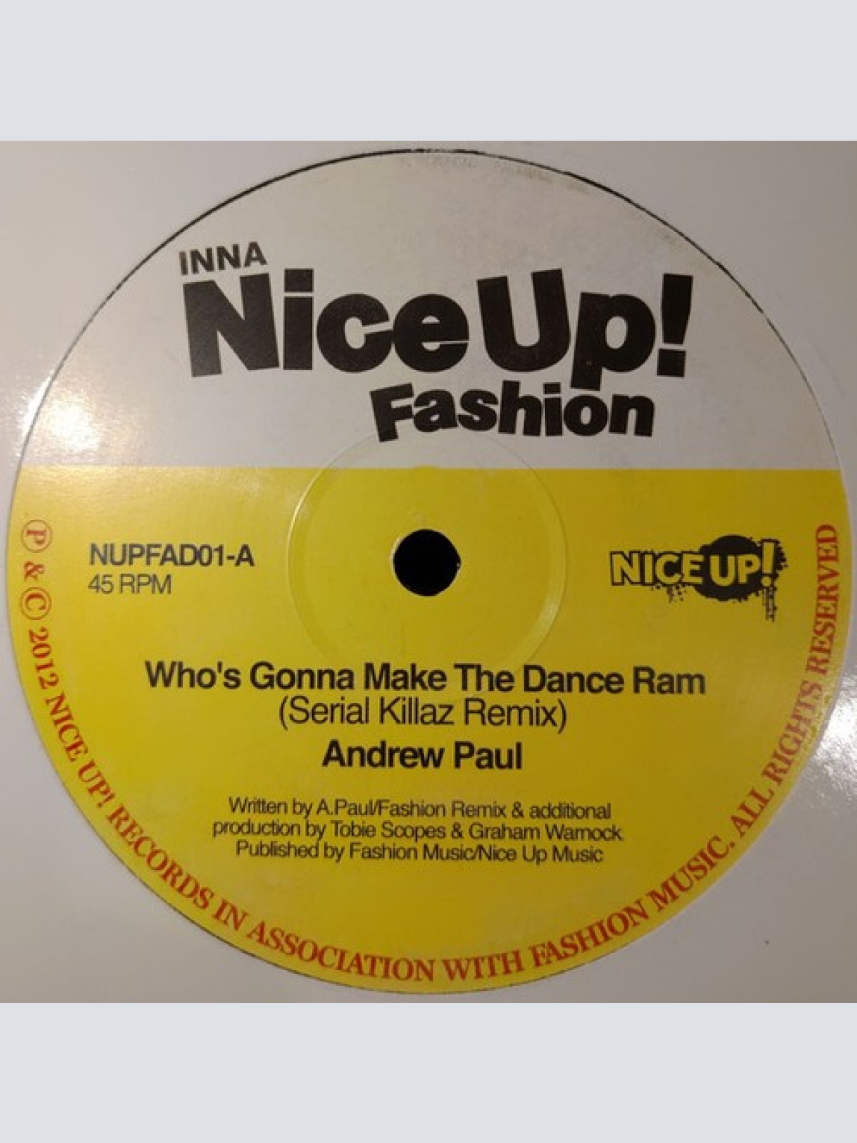 12" Andrew Paul / Pato Banton - Who's Gonna Make The Dance Ram (Serial Killaz...