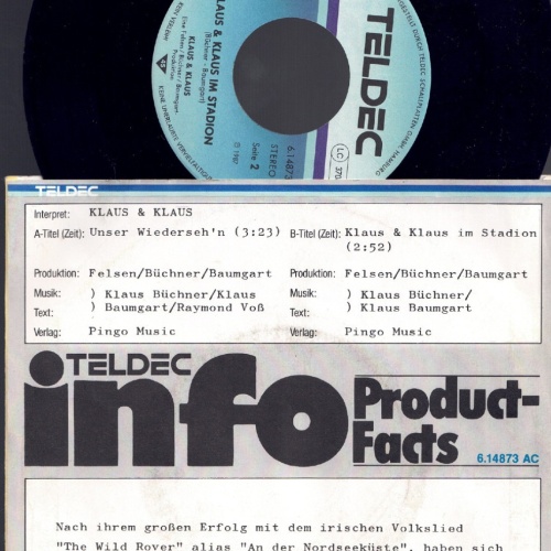 7", Klaus & Klaus  Unser Wiederseh'n / Teldec Info