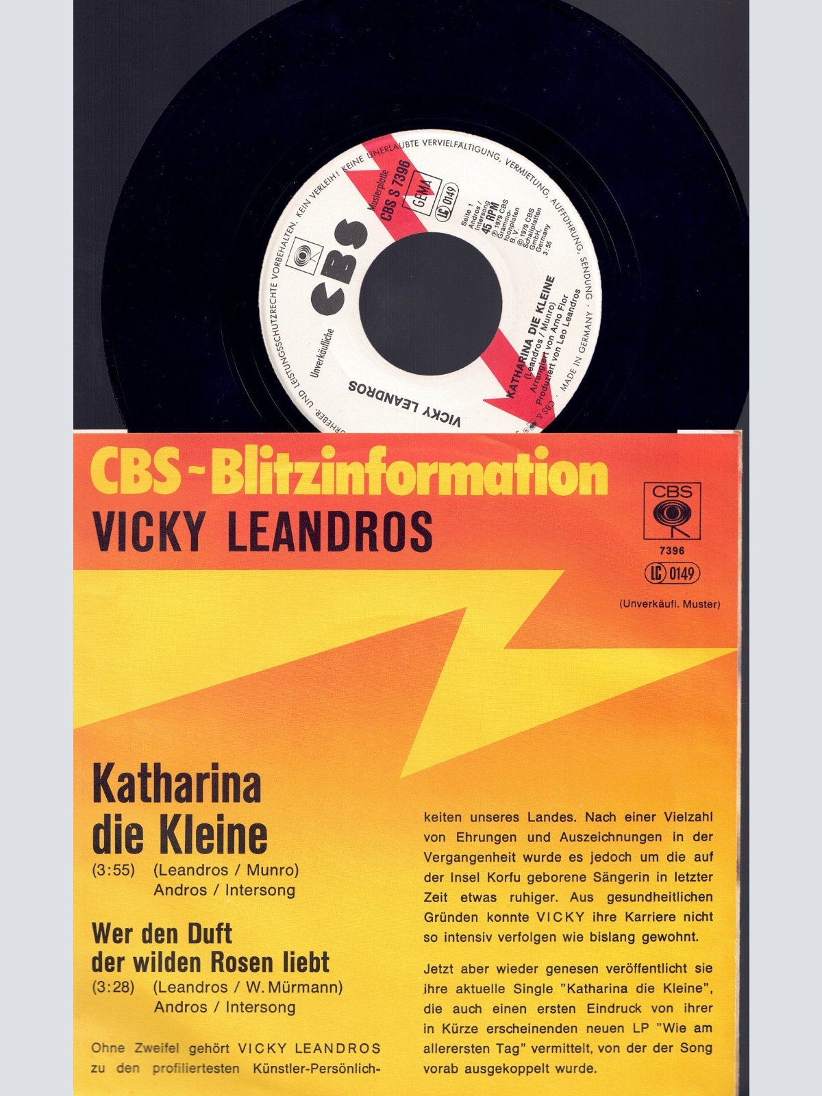 7", Vicky Leandros     Katharina die Kleine