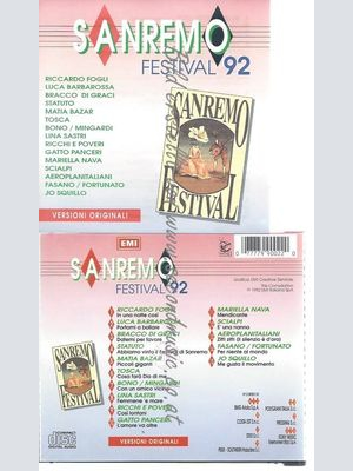 CD--VARIOUS--SANREMO FESTIVAL  92