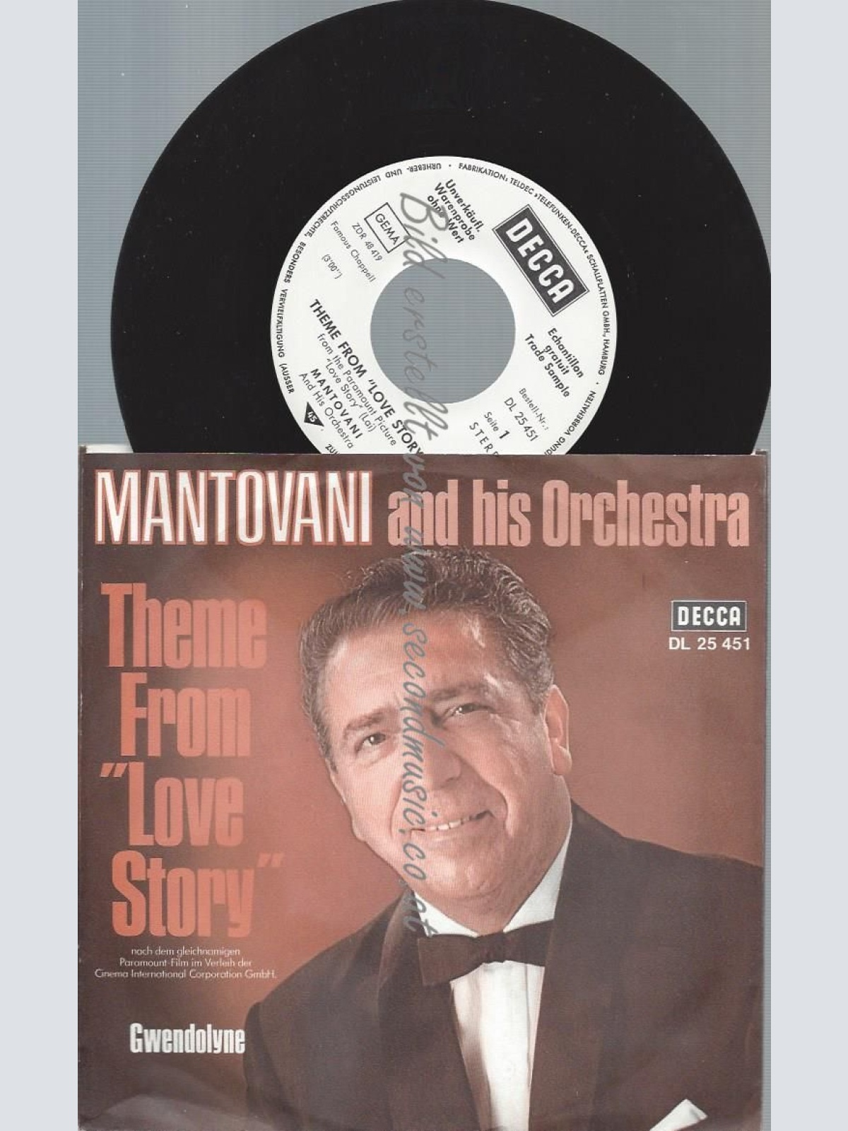 7"   Mantovani    Theme From "Love Story" //PROMO