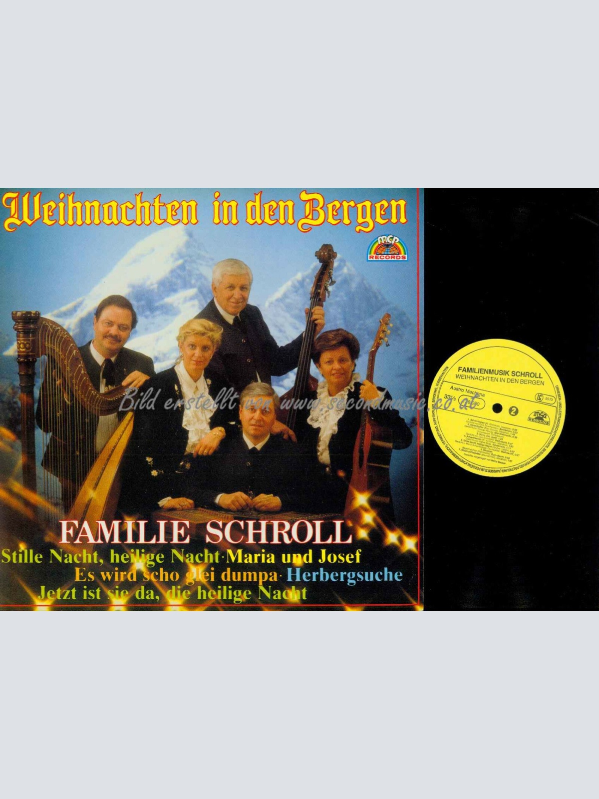 LP-- Familienmusik  Schroll --  Weihnachten in den Bergen/   NM
