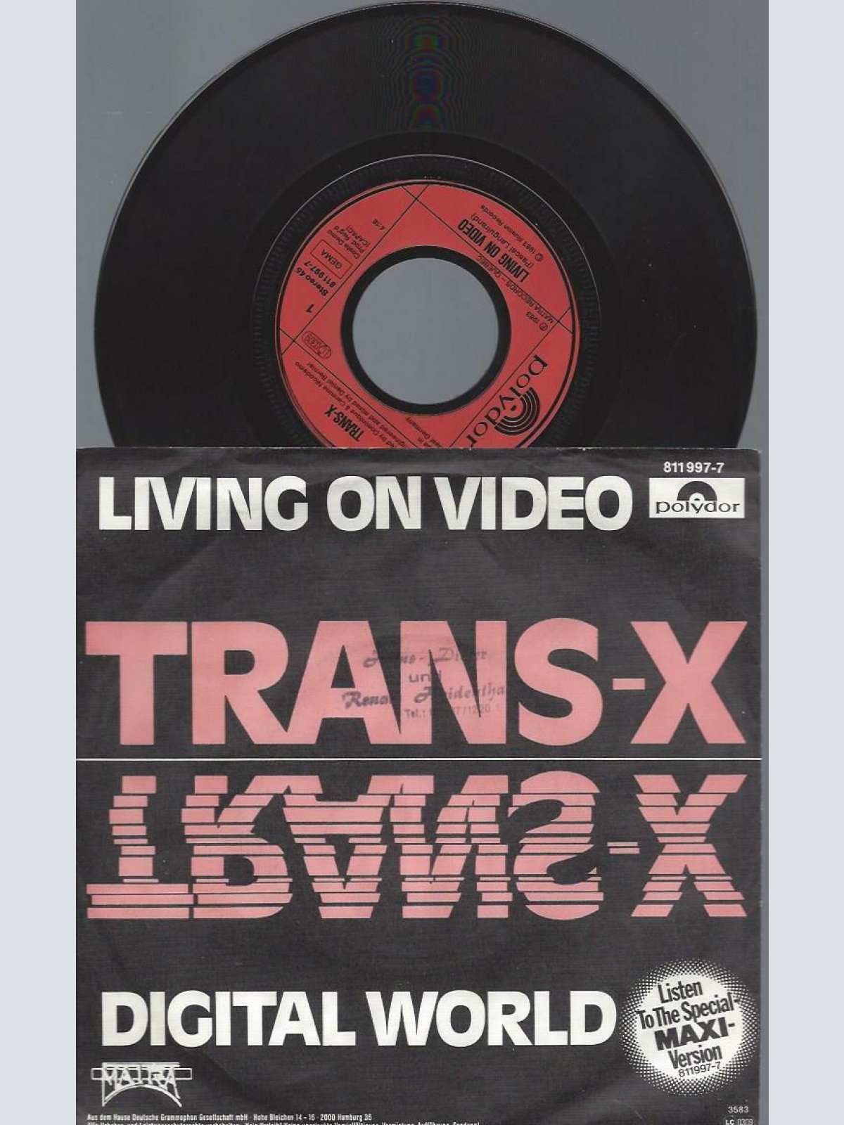 7"     Trans-X – Living On Video