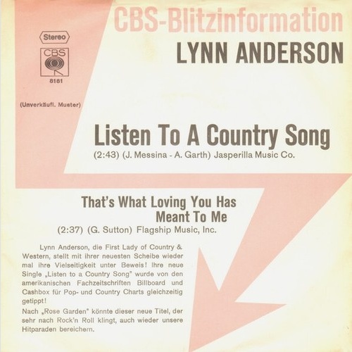 7", Single, Promo Lynn Anderson - Listen To A Country Song