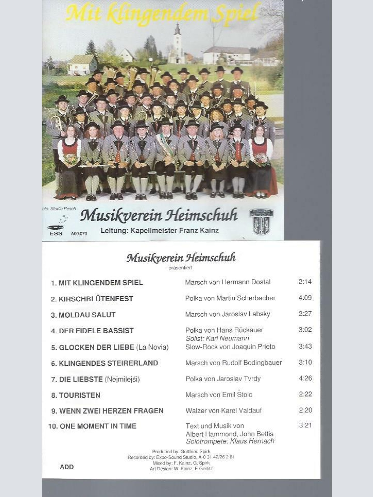 CD-- MUSIKVEREIN HEIMSCHUH // MIT KLINGENDEM SPIEL FRANZ KAINZ