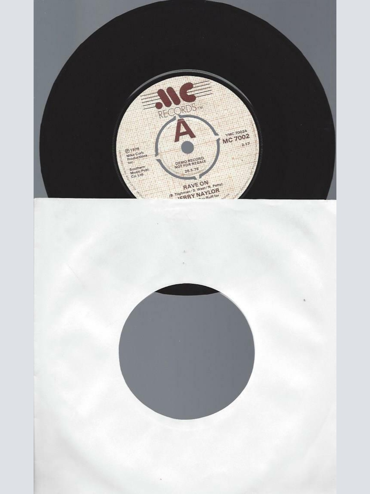 7" Jerry Naylor – Rave On