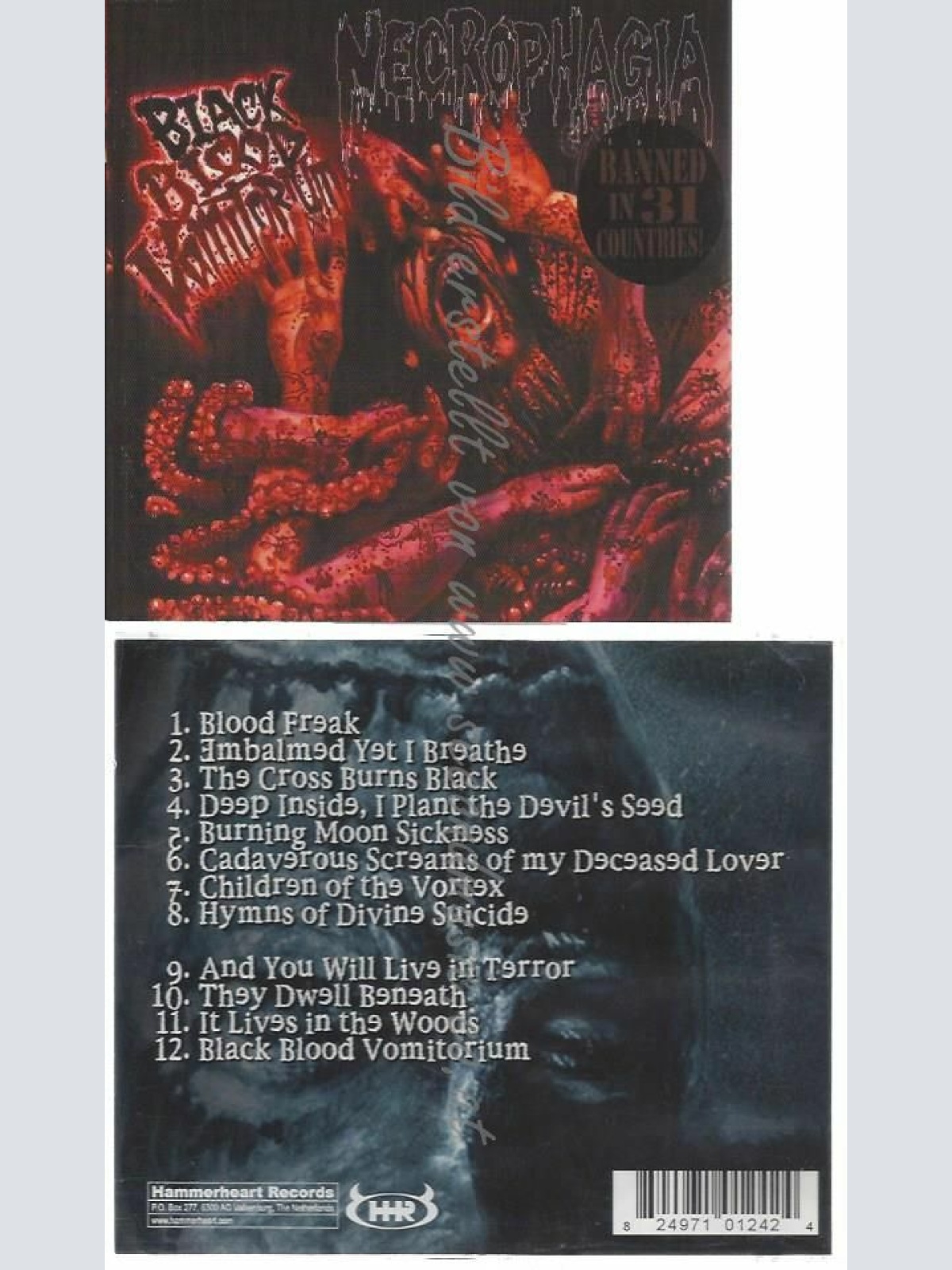 CD-- NECROPHAGIA--HOLOCAUSTO DE LA MORTE,BLACK