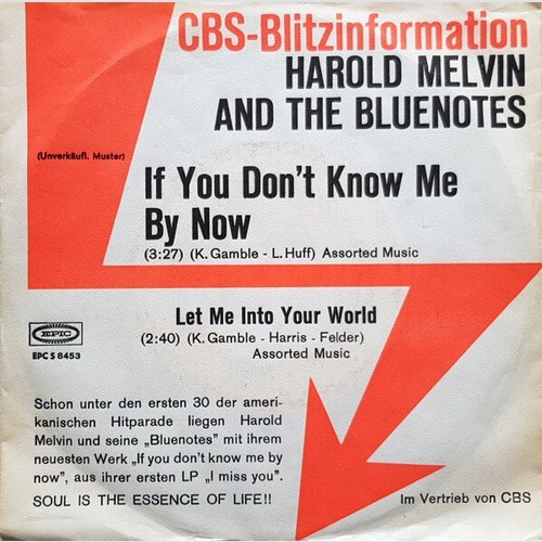 7", Promo Harold Melvin & The Blue Notes* - If You Don't Know Me By Now