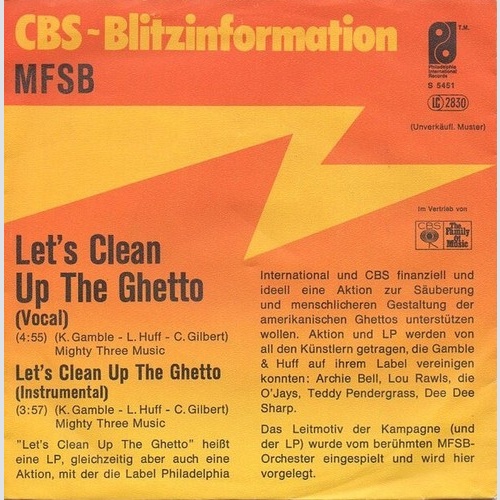 7", Single, Promo Philadelphia International All Stars / MFSB - Let's Clean U...