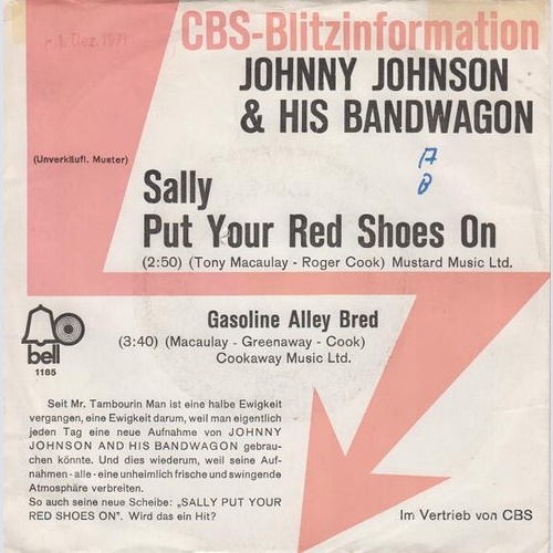 7", Promo Johnny Johnson & His Bandwagon* - Sally Put Your Red Shoes On