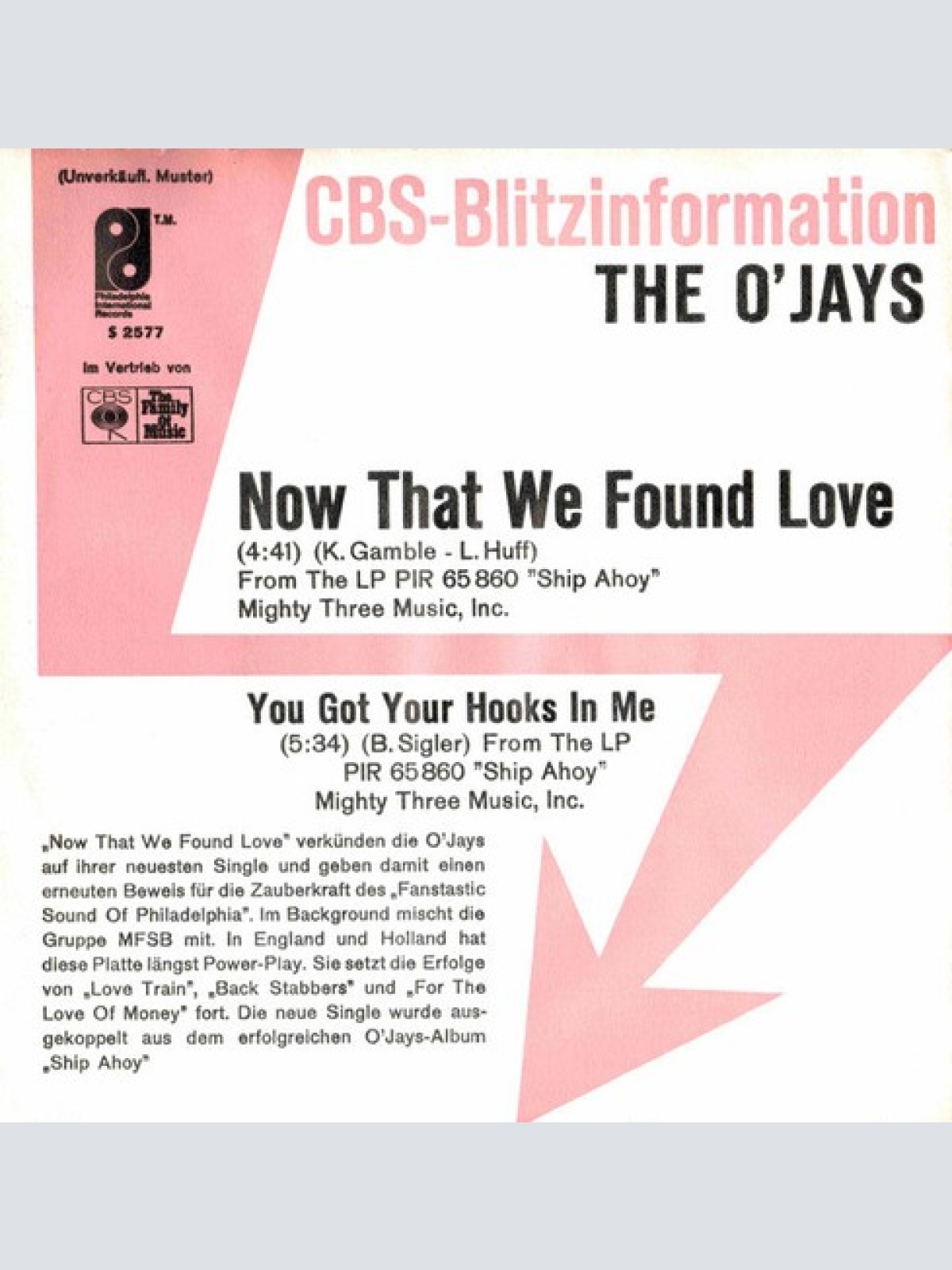 7", Promo The O'Jays - Now That We Found Love