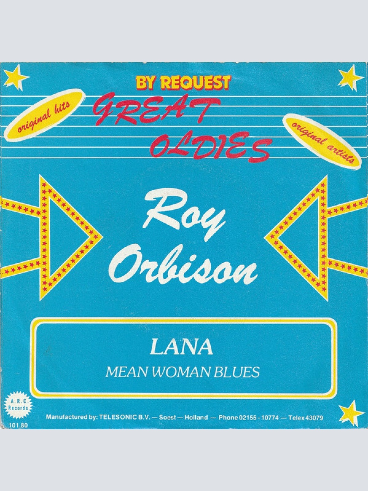 7", Single, RE Roy Orbison - Lana  /  Mean Woman Blues