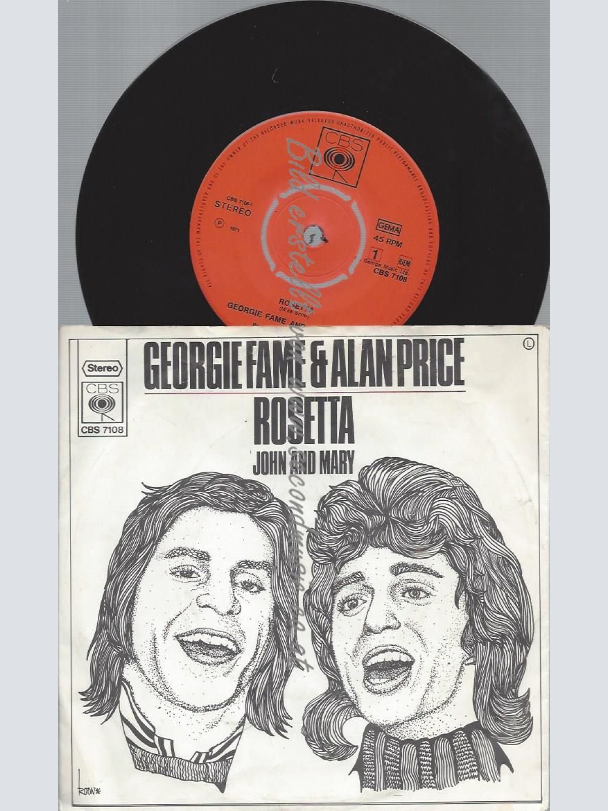7"   Georgie Fame & Alan Price  Rosetta // DIFFRENT COVER