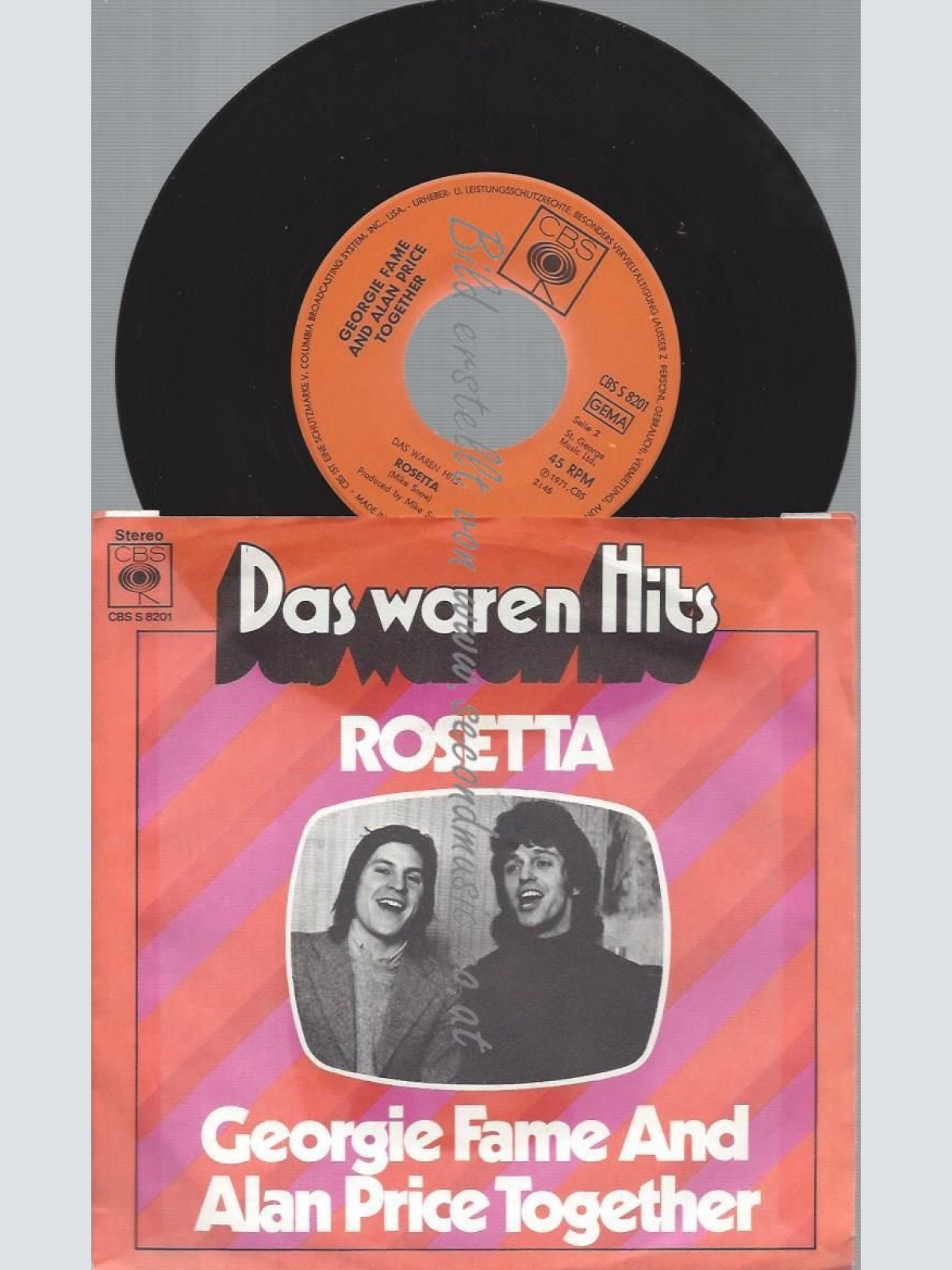 7"   Georgie Fame And Alan Price  The Ballad Of Bonnie & Clyde / Rosetta
