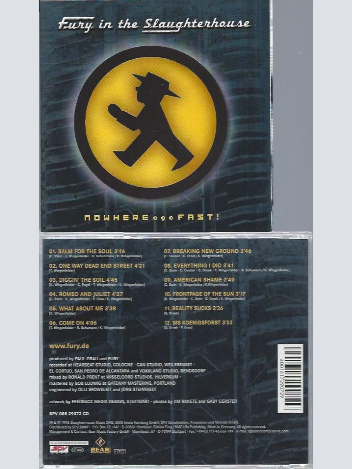 CD--FURY IN THE SLAUGHTERHOUSE NOWHERE FAST // USED