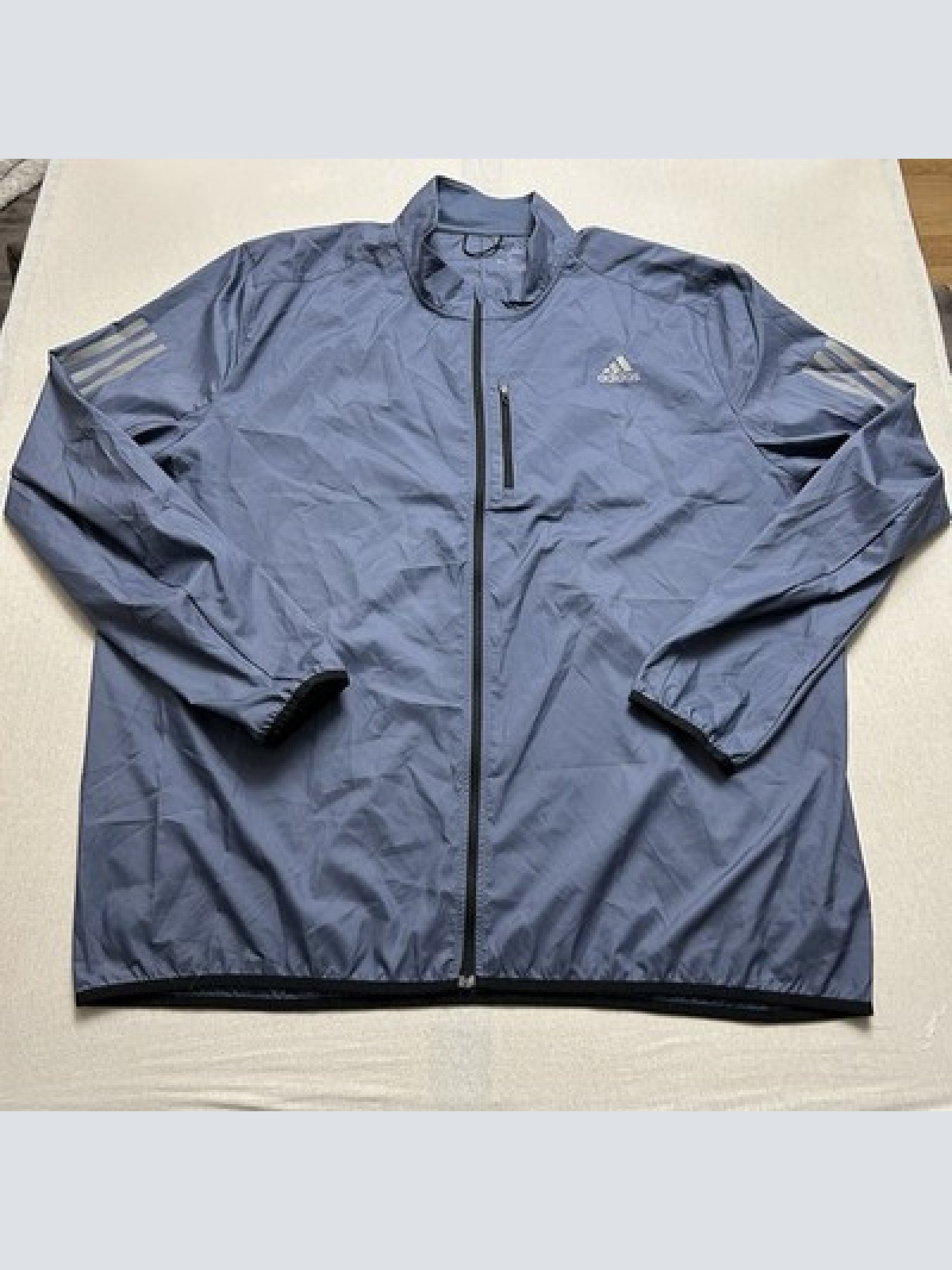 Adidas Running Windbreaker Jacke dünn Blau Herren Größe 2XL Maße siehe Fotos