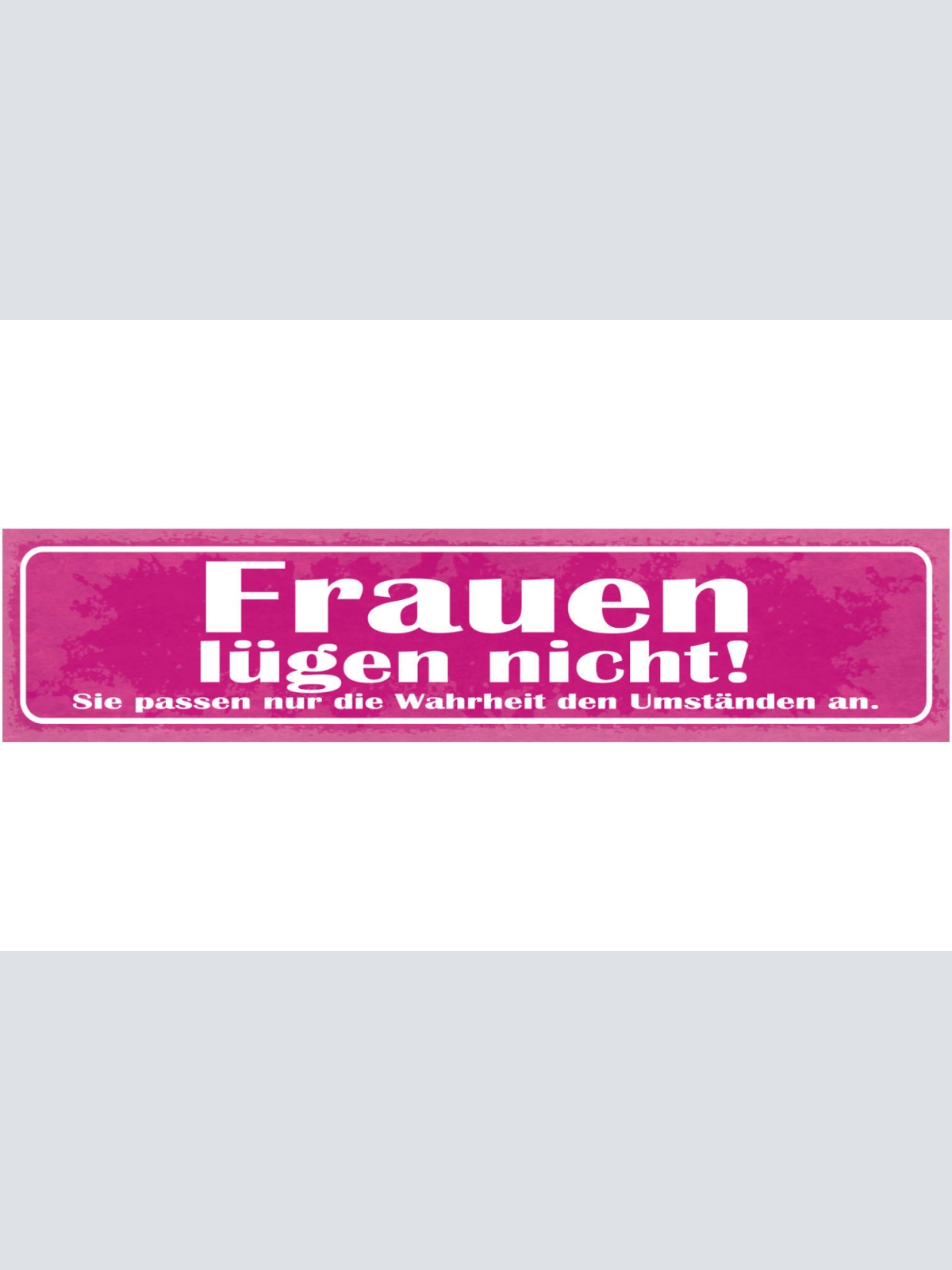 Schild Frauen Lügen Nicht Sie Passen Nur Die Wahrheit Den Umständen An 46 x 10