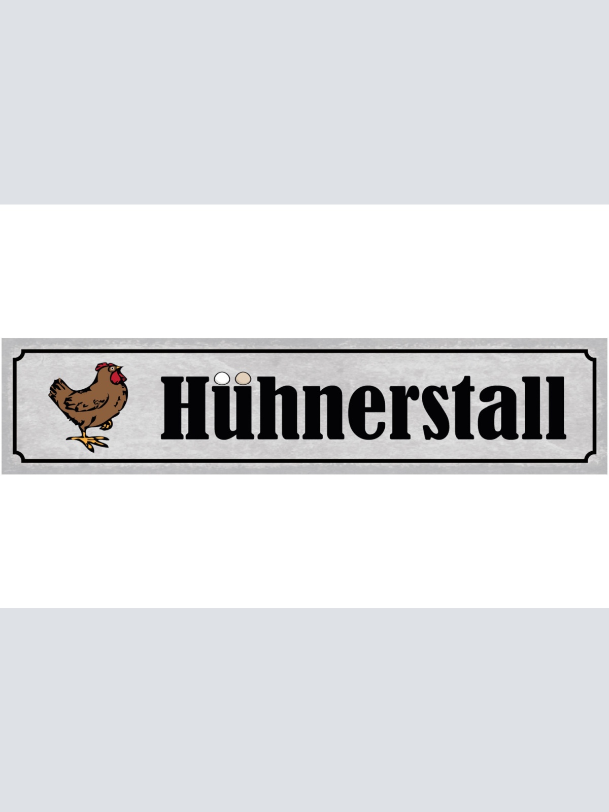Schild Hühner Stall Huhn Ei Eier Hahn Bauernhof Hendl 46 x 10 Blech od. Holz