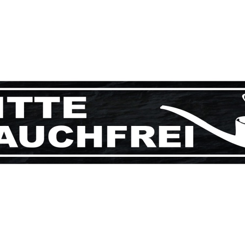 Schild Bitte Rauchfrei Nicht Rauchen Pfeife Zigarette 46 x 10 Blech od. Holz