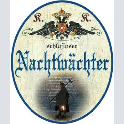Kuk nostalgie holzschild - schlafloser nachtwächter - mann lampe th