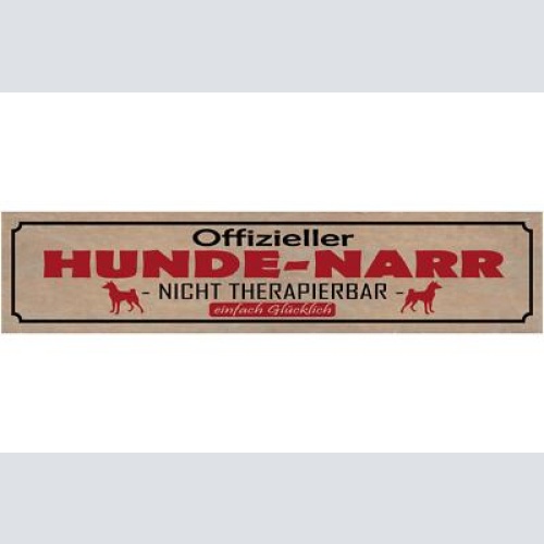Schild offizieller hunde narr nicht therapierbar einfach glücklich hund 46 x 10