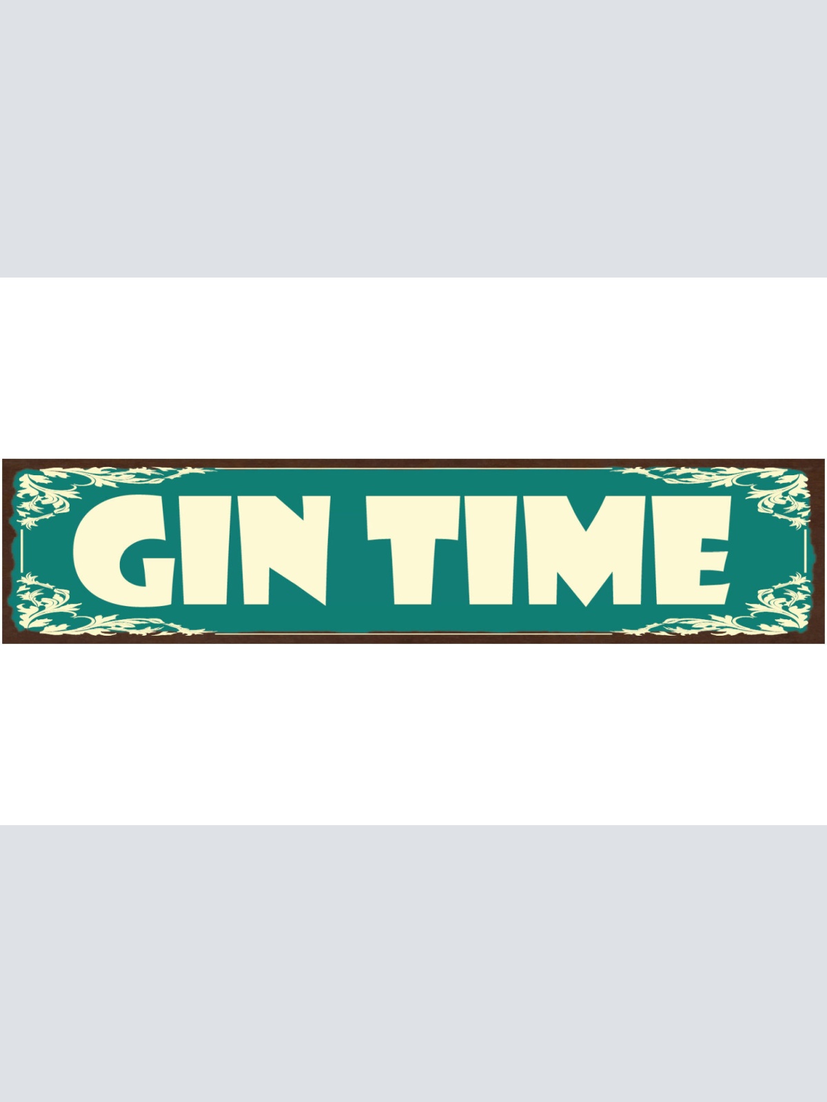 Schild Gin Time Zeit Spirituose Alkohol Bar Glas Flasche 46 x 10 Blech od. Holz